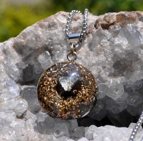 MAGNETITE Crystal Octahedron Orgonite® Orgone Necklace, Pendant