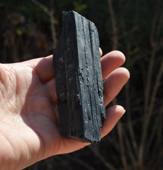 LARGE Black Tourmaline Mineral Specimen – 248g / 8.75oz, 12.5cm, Unique Collectible