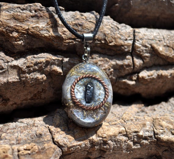 ELITE SHUNGITE Tensor Ring Orgonite® Oval Pendant Necklace