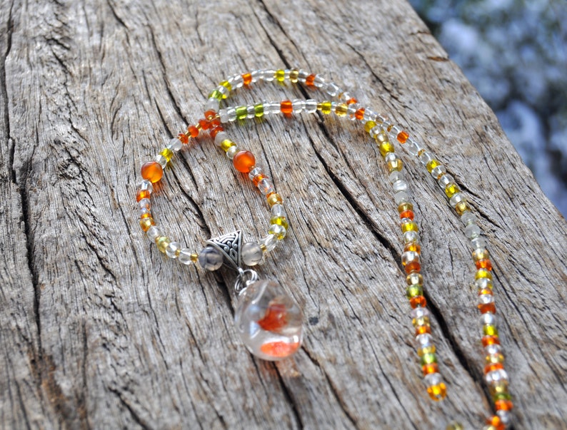 UNISEX Hematite Quartz Pendant on Beaded Necklace Free Shipping