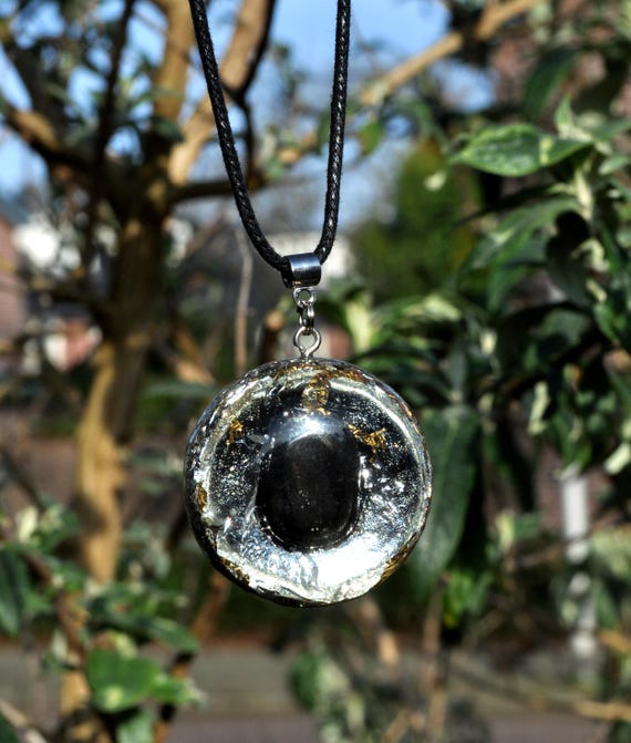 HEMATITE Large Orgonite® Pendant Necklace 24K gold Unisex