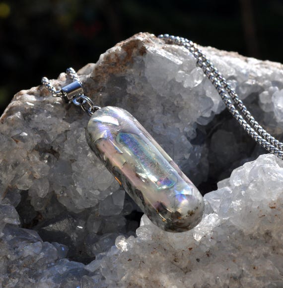 AQUA AURA Quartz Point Orgonite® pendant Necklace, EMF Harmonizer Unisex