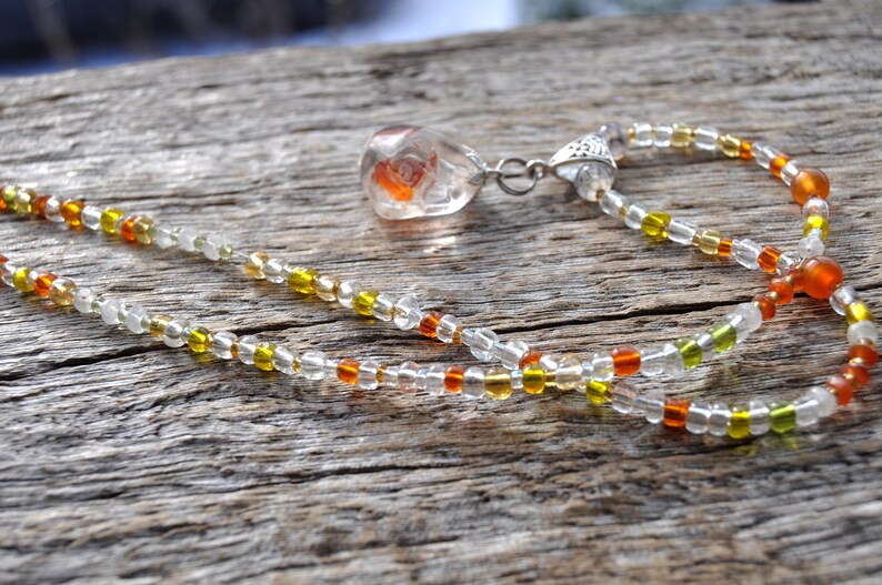 UNISEX Hematite Quartz Pendant on Beaded Necklace Free Shipping