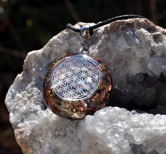 Flower of Life Orgonite® Pendant  – Handmade Spiritual Jewelry