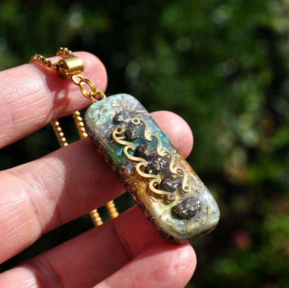 PYRITE POWER Orgonite® Pendant Necklace - EMF Harmonizer Harmony