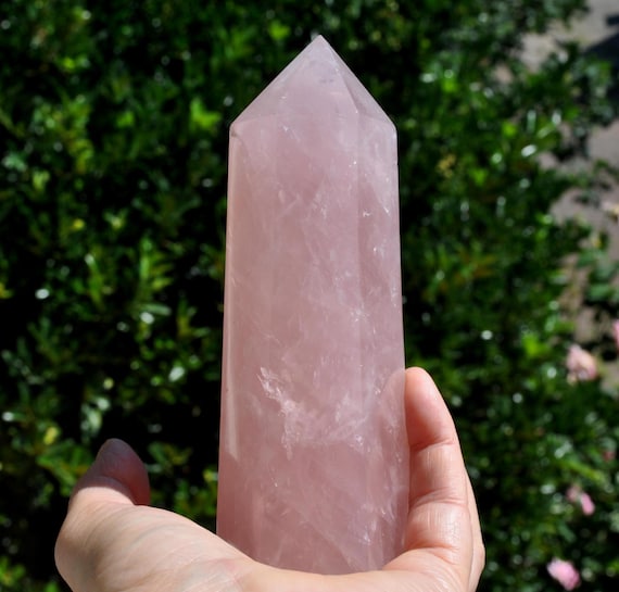 LARGE Rose Quartz Tower Obelisk Point  553g - 19.5 Oz  - FREE Delivery