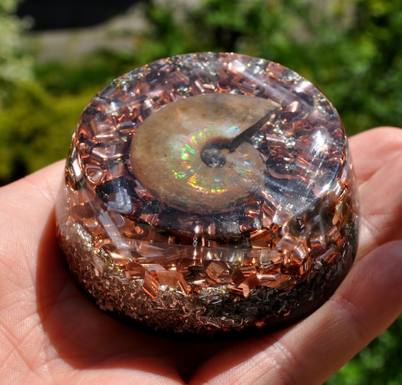 OPALIZED AMMONITE Orgonite®  EMF Harmonizer - Orgone Generator®