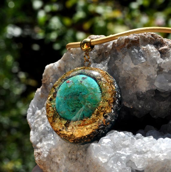 CHRYSOCOLLA Orgonite® Pendant EMF Necklace Unisex