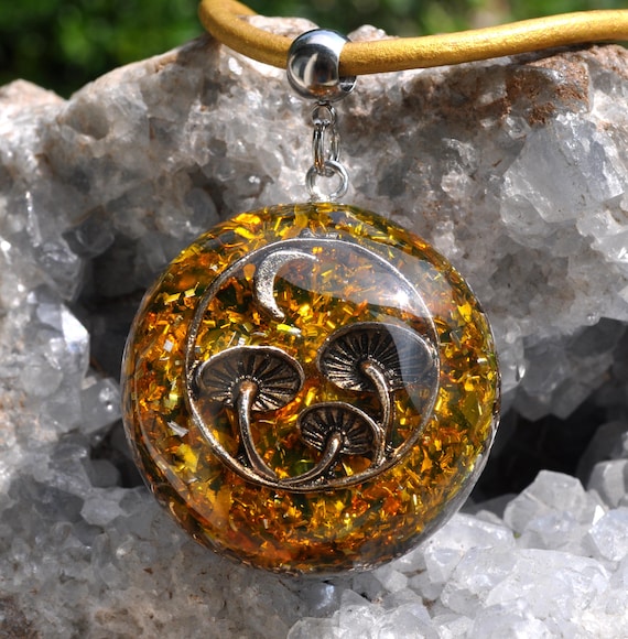 Mushroom Scenery Mushrooms Orgonite® Pendant Necklace Unisex