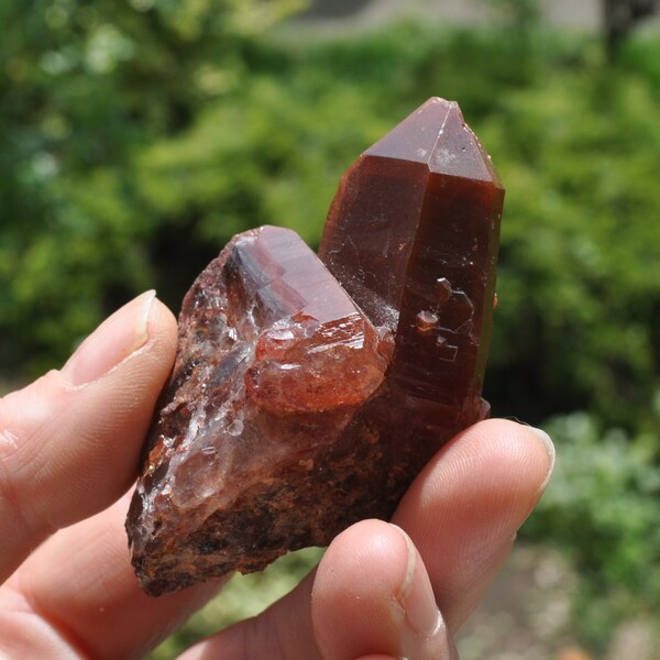 Ferruginous Quartz, Red Quartz Crystal Cluster, Natural Terminated, Untreated - 62 grams