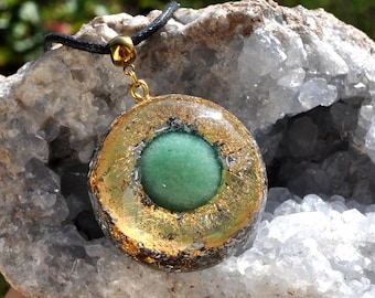 GREEN AVENTURINE Orgonite® Pendant , Orgone Necklace