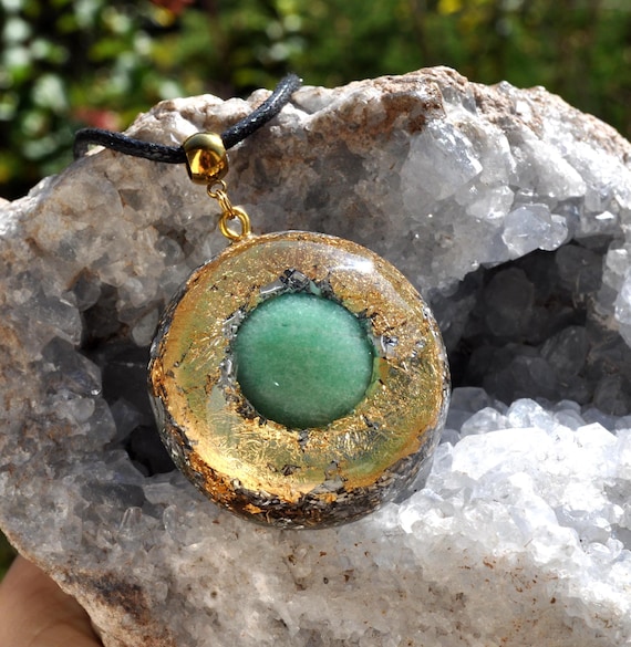 GREEN AVENTURINE Orgonite® Pendant , Orgone Necklace