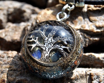 Orgone Orgonite® Pendant Flash Labradorite necklace, EMF Protection Unisex