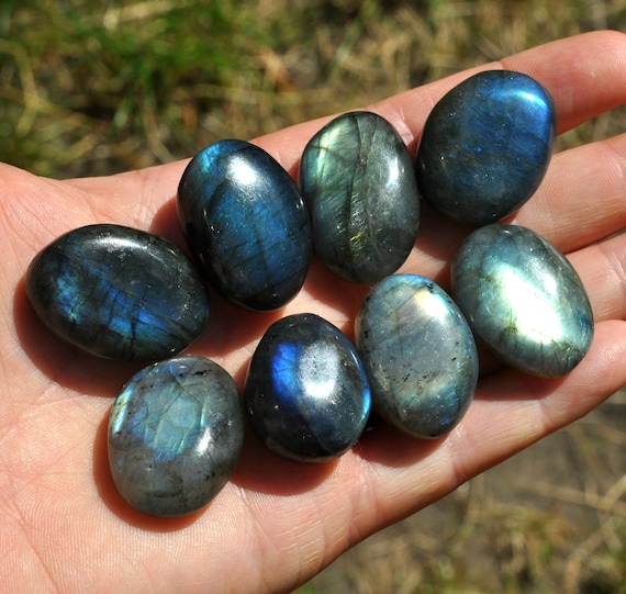 SMALL Flash Labradorite Pebbles DIY for Macrame Pendants - Top Grade Labradorite Stones Crystals