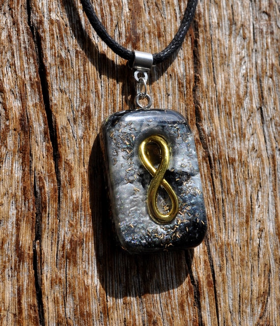 Infinity Symbol Orgonite® Pendant for Men – Elite Shungite  – EMF Protection, Grounding & Energy Healing Necklace