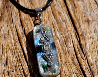 BLACK OPAL Pendant Orgonite® Necklace - EMF Cleanser