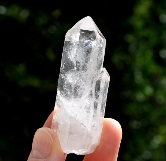 CLEAR QUARTZ Crystal Cluster, Natural terminated 45g - 1.58Oz