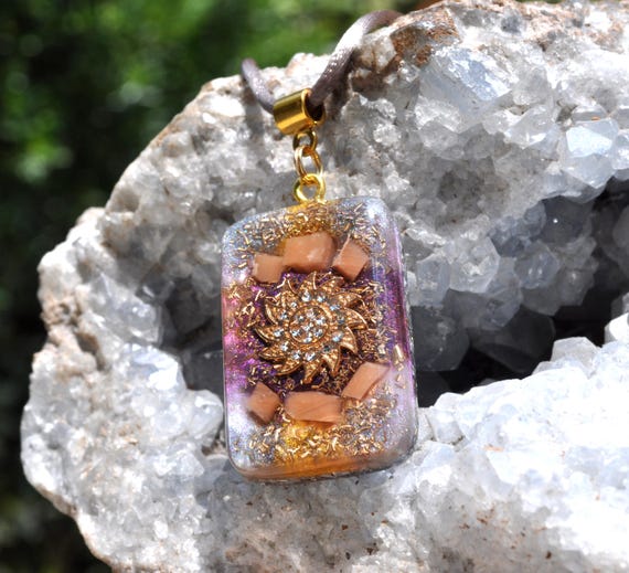 RED CALCITE Pendant Orgone Orgonite® Pendant Necklace