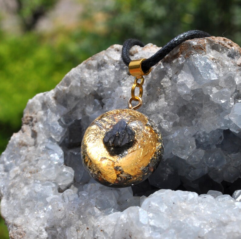Äkta Orgonite® med Elite Shungite EMF-hänge ENERGY Harmonizer-halsband - Unisex bild 7