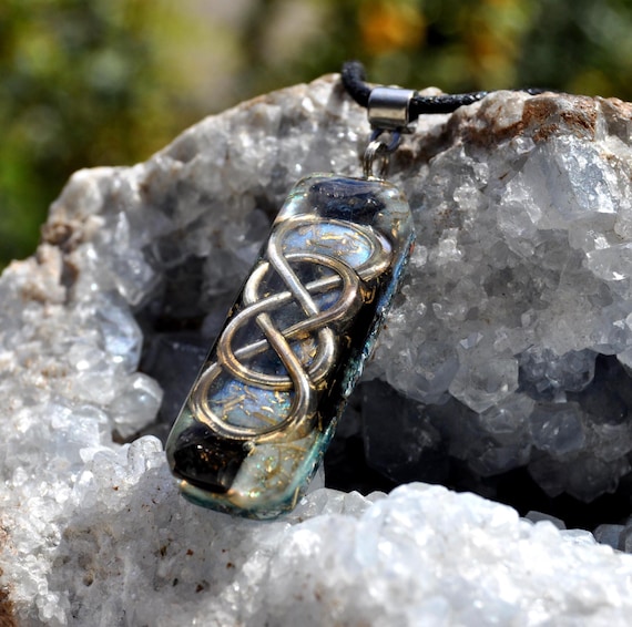 DOUBLE Infinity Elite Shungite Orgonite® Pendant Necklace - EMF Harmonizer Harmony - Free Delivery Worldwide !
