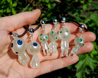 Forest Spirit Resin Pendant Necklace Glow in Dark Kodama