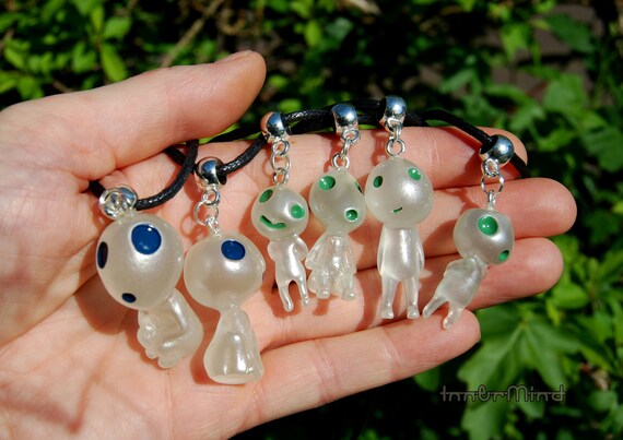 Forest Spirit Resin Pendant Necklace Glow in Dark Kodama - Free Delivery