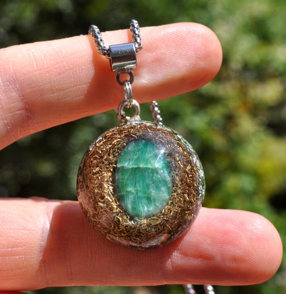 EMERALD Pendant Orgonite® Orgone Necklace - EMF Harmonizer Jewelry