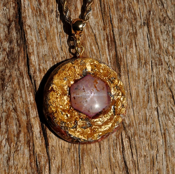 LARGE STAR Ruby Orgonite® Pendant Necklace