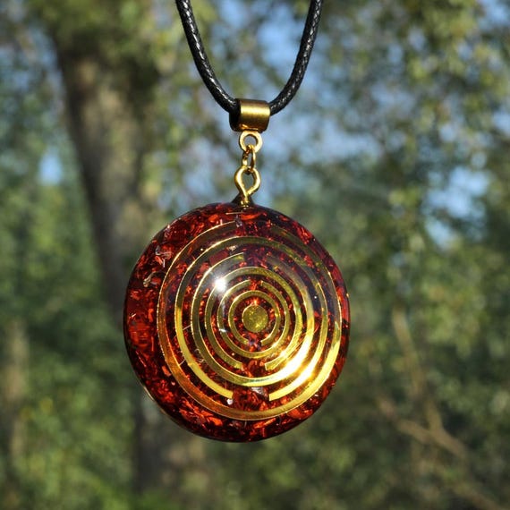Handmade Orgonite Pendant with Copper Lakhovsky – Unique Jewelry Gift