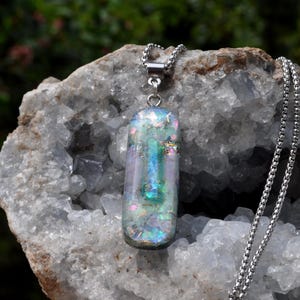 AQUA AURA Quartz Point Orgonite® pendant Necklace, EMF Harmonizer Unisex