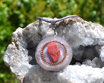 Norwegian THULITE Pink Orgone Orgonite® Pendant EMF Harmonizer Necklace