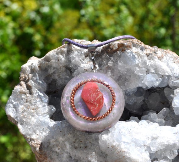 Norwegian THULITE Pink Orgone Orgonite® Pendant EMF Harmonizer Necklace