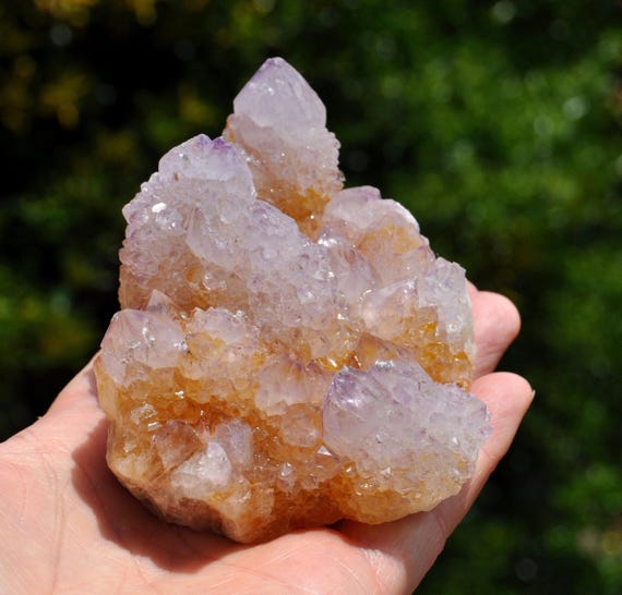 Lavender Spirit Quartz Cluster Raw Untreated Ametrine - 302 gram / 10.65 Oz