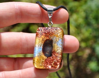 Collier mexicain avec pendentif en orgone de FIRE AGATE Orgonite® Unisexe