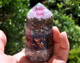 Orgone Tower Orgonite® Orgone Obelisk Crystal - Harmonize Your Space with Nature's Energy EMF Harmonizer - Free Delivery