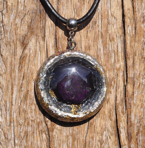 PURPURITE Orgonite® Pendant large - Violet Flame Protection EMF Harmonizer - Free Delivery