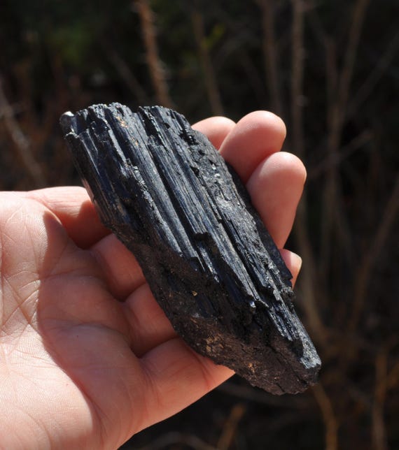 Black Tourmaline Raw Rough Log Natural Schorl 166gr - 5.85Oz