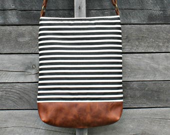 striped crossbody purse