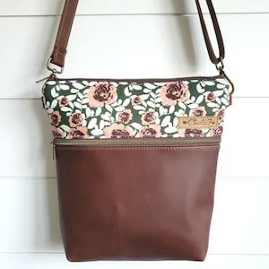 Sac bandoulière, bandoulière en cuir, sac bandoulière en cuir, sac bandoulière, sac en cuir, sac à main, sac à bandoulière, fleurs, femme