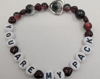 Wednesday & Enid "WenClair" You're My Pack Valentine's Day Elastic Stretch Beaded Bracelet