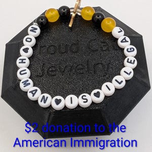 Pro-Immigrant Beaded Bracelet – Monarch Butterfly Charm, Donation to AIC