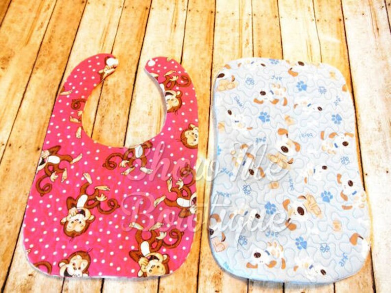 8x12 In The Hoop Stippling Bib and Burp Cloth design Etsy