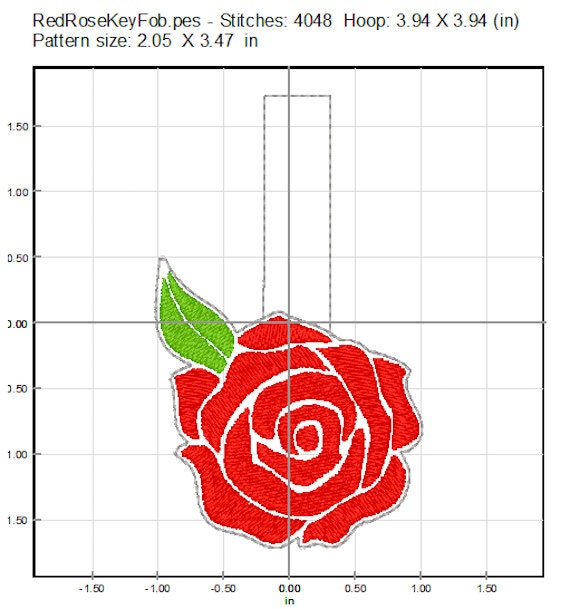 Red Rose Key Fob | Etsy