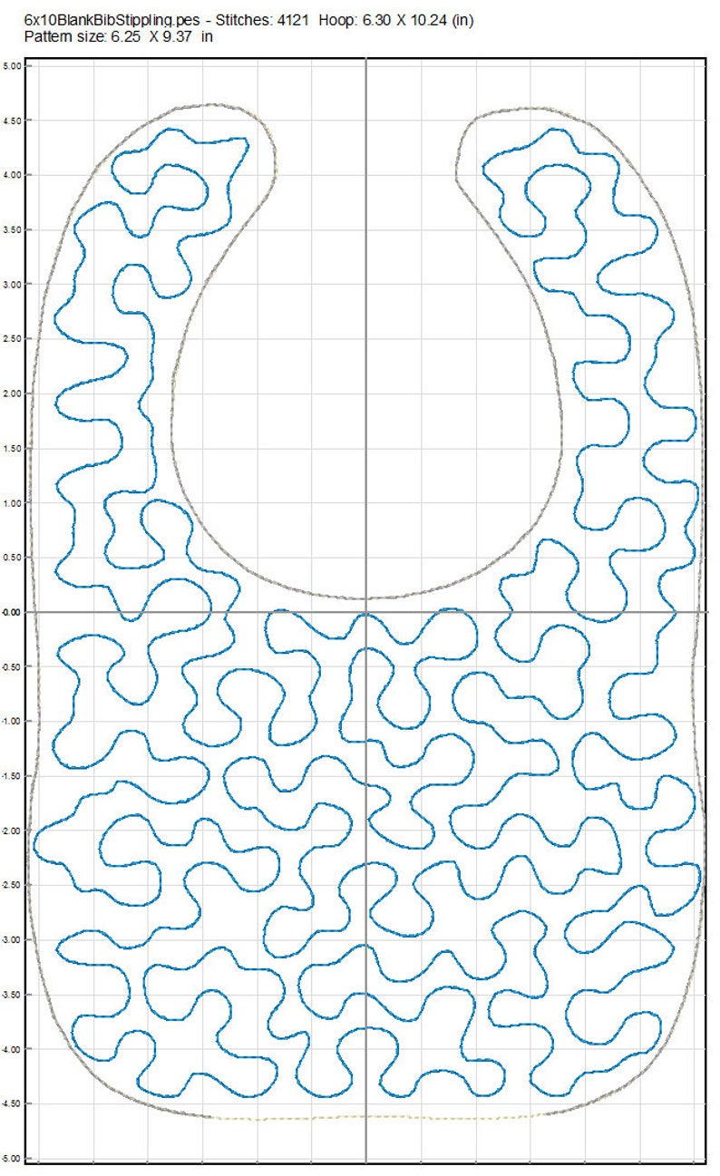 6x10 in the Hoop Stippling Bib and Burp Cloth Design Set Etsy