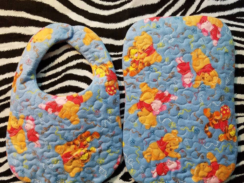 6x10 in the Hoop Stippling Bib and Burp Cloth Design Set Etsy