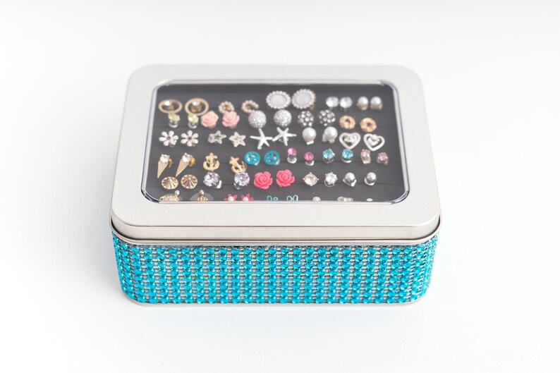 Stud Earring Holder Turquoise Jeweled Etsy
