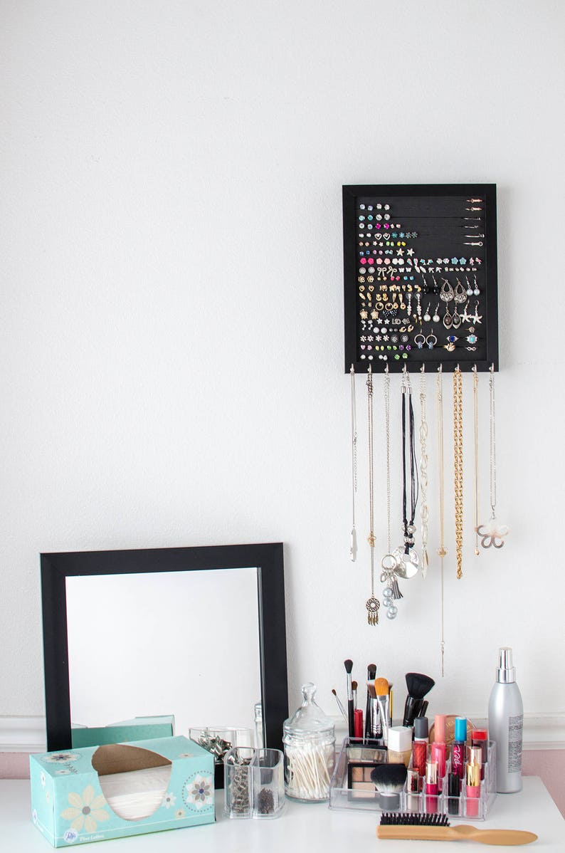 Medium Hanging Jewelry Organizer black Foam Etsy