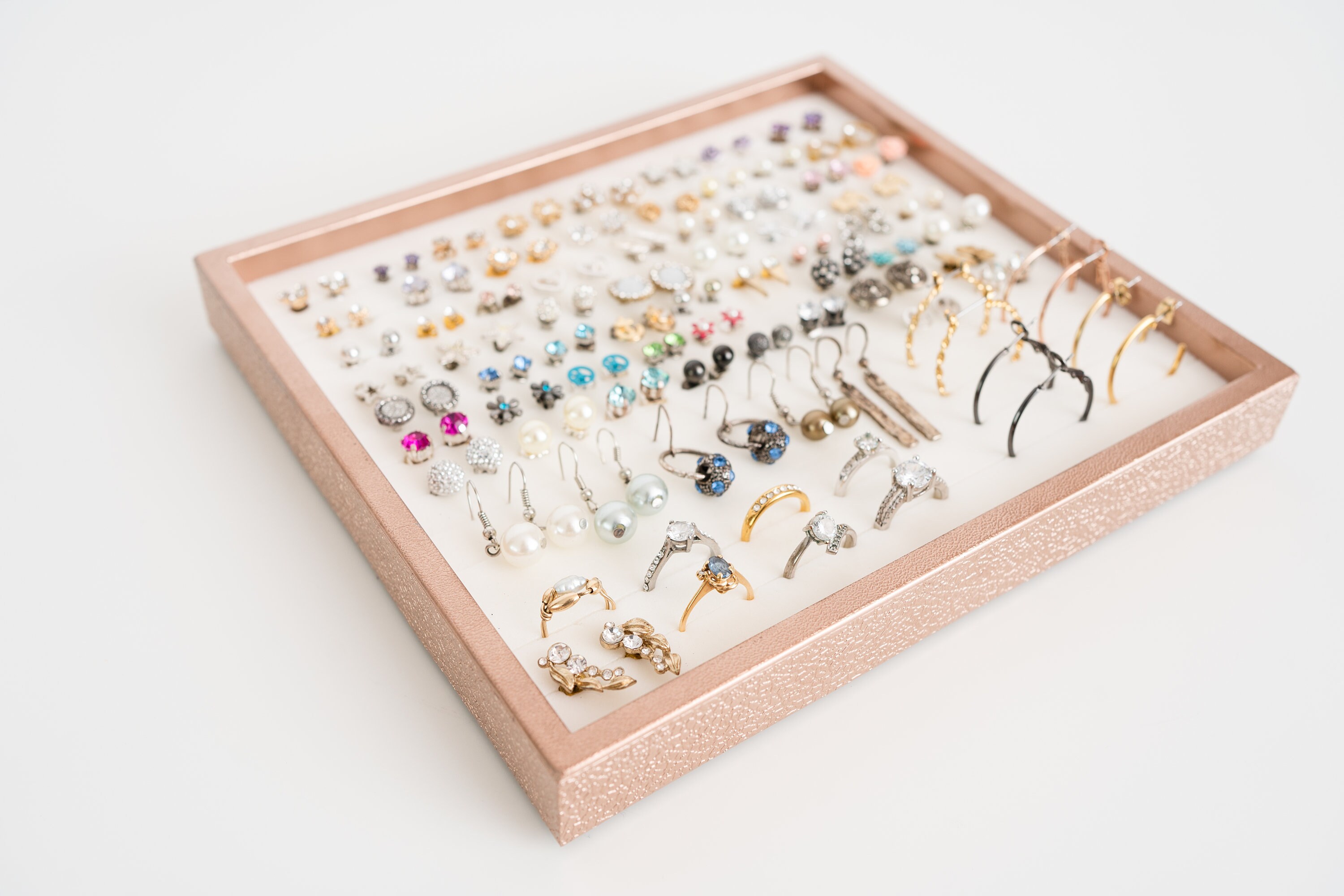 Rose Gold Jewelry Tray - Jewelry Organizer - Stud Earring Display -  …