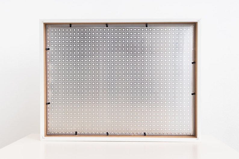 17 Necklace Hooks White Frame Hanging Jewelry Organizer Silver Metal Screen for Hook Earrings ONLY