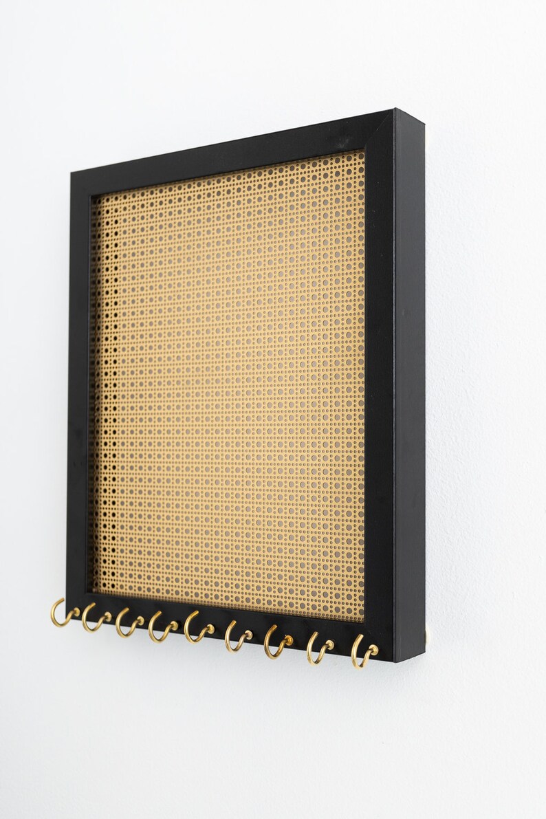 Medium Hanging Jewelry Organizer black Gold Etsy